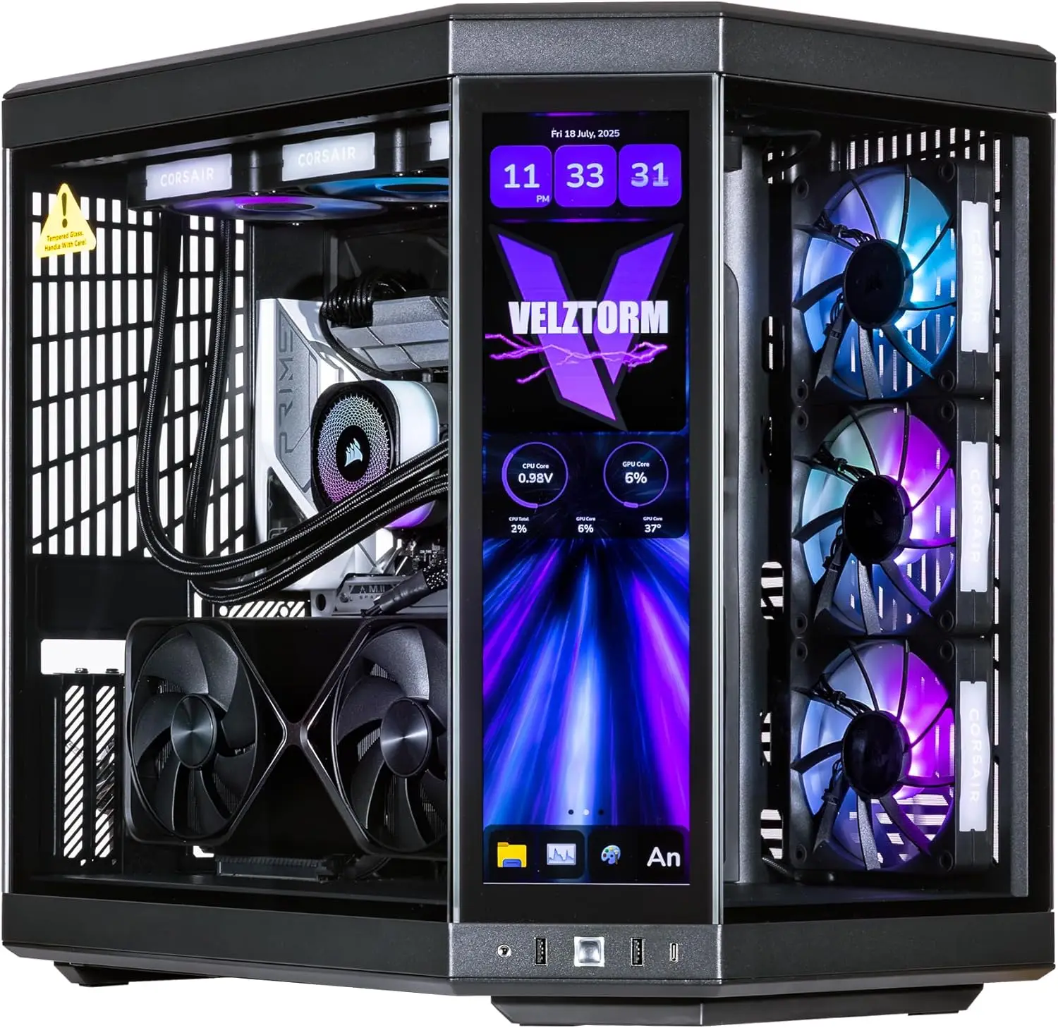 Rtx 5080 16Gb - Velztorm LCD Schwarz Praetix Maßgefertigter Y70